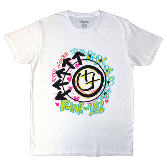 White - Front - Blink 182 Unisex Adult Crayon T-Shirt