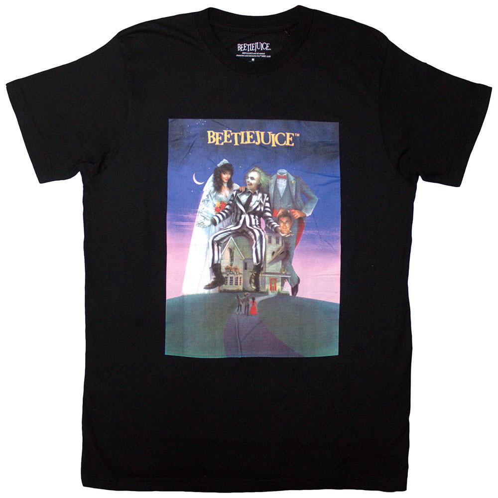 Black - Front - Beetlejuice Unisex Adult Movie Poster T-Shirt