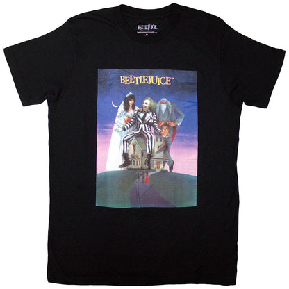 Black - Front - Beetlejuice Unisex Adult Movie Poster T-Shirt