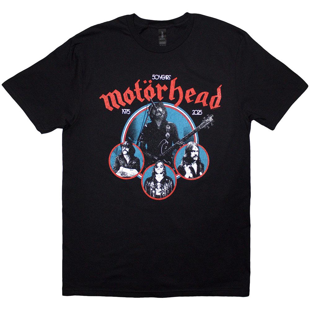 Black - Front - Motorhead Unisex Adult 50 Years Lemmy Circles T-Shirt