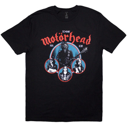 Black - Front - Motorhead Unisex Adult 50 Years Lemmy Circles T-Shirt