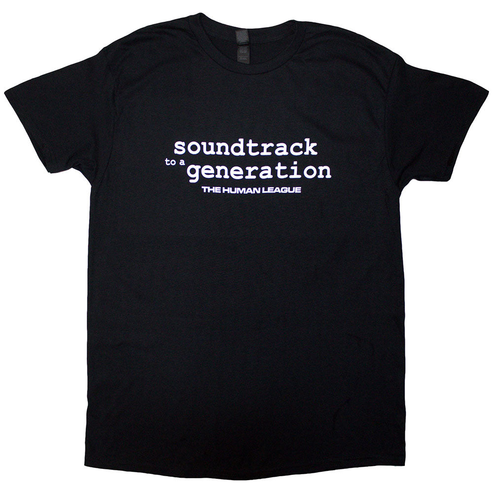 Black - Front - The Human League Unisex Adult Soundtrack To A Generation Back Print T-Shirt