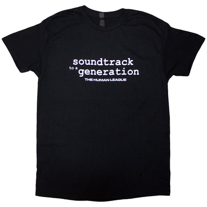 Black - Front - The Human League Unisex Adult Soundtrack To A Generation Back Print T-Shirt
