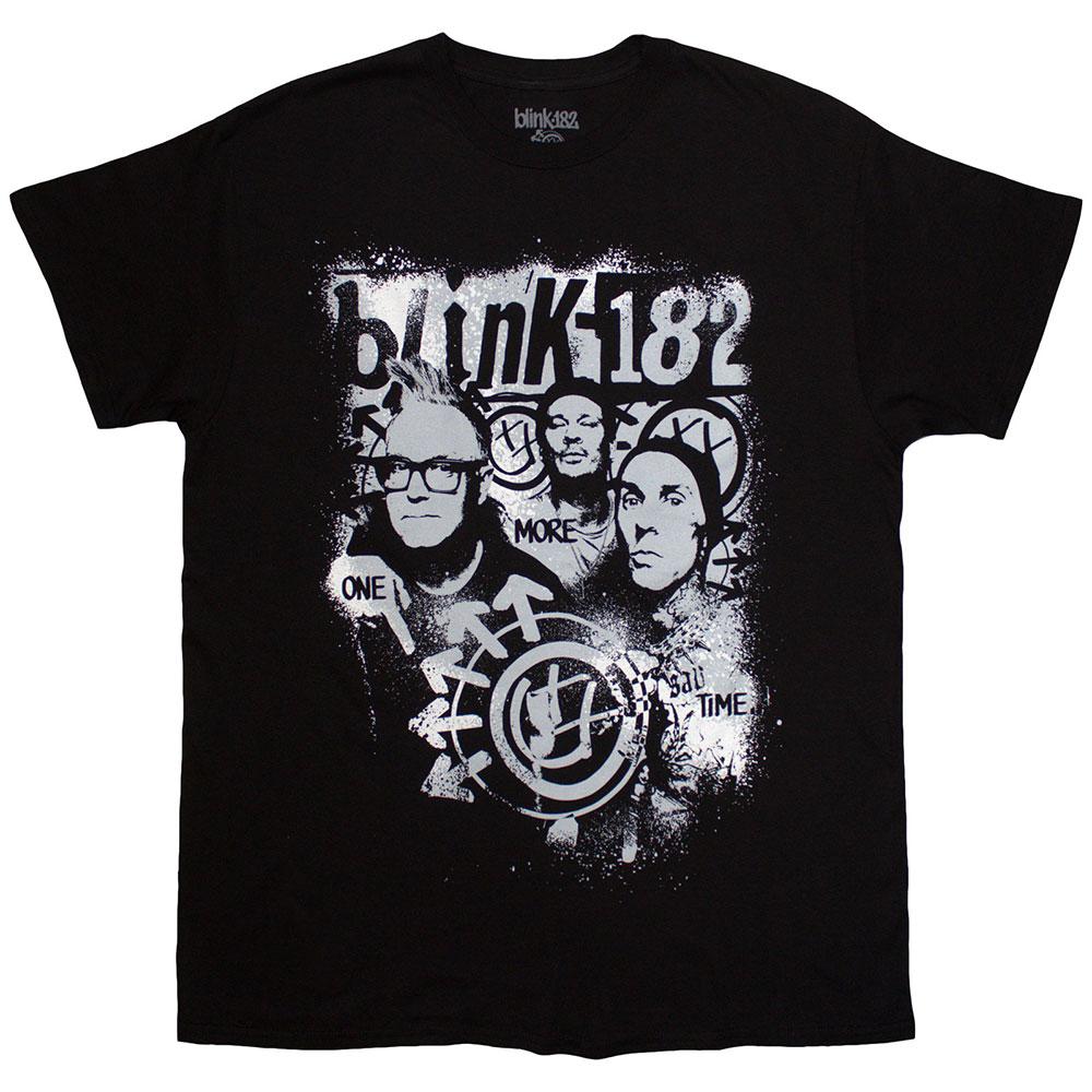 Black - Front - Blink 182 Unisex Adult One More Time Spray Paint T-Shirt