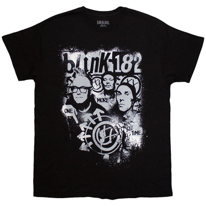 Black - Front - Blink 182 Unisex Adult One More Time Spray Paint T-Shirt