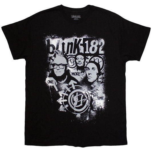 Black - Front - Blink 182 Unisex Adult One More Time Spray Paint T-Shirt