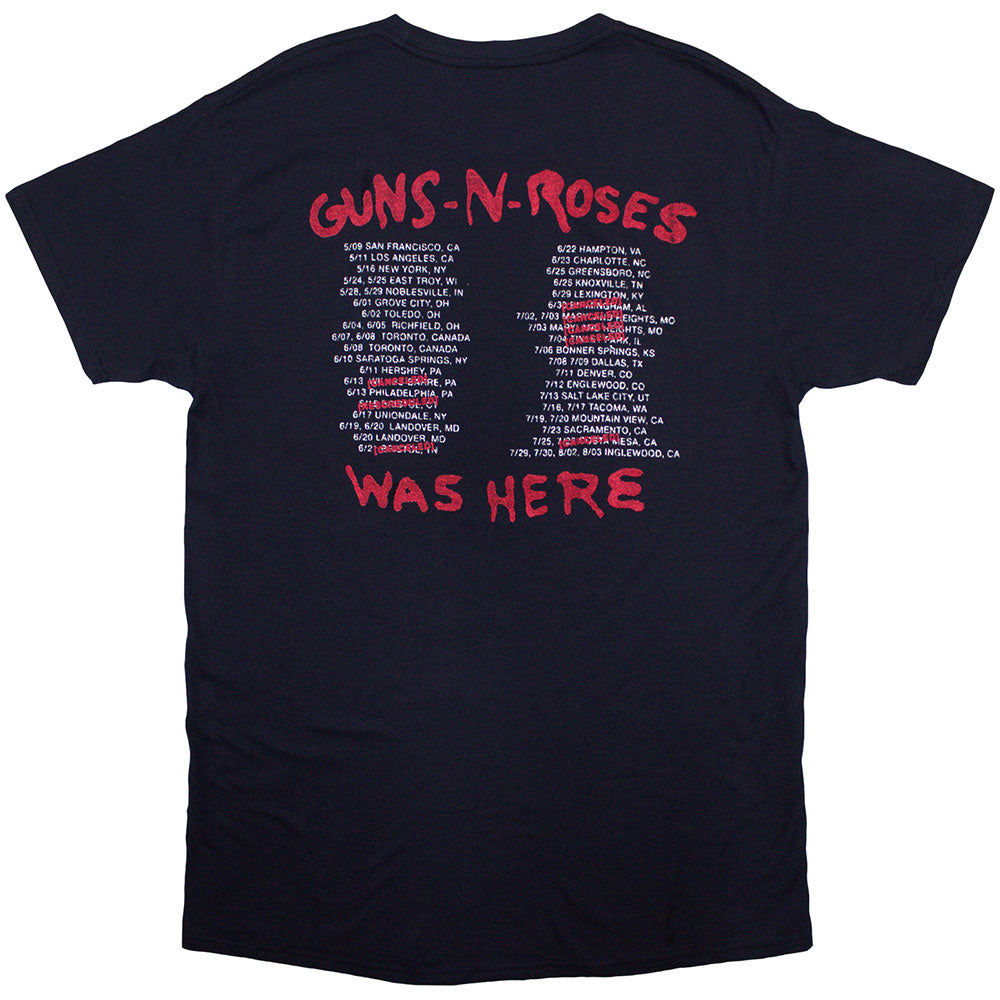 Navy Blue - Back - Guns N Roses Unisex Adult Was Here Back Print T-Shirt