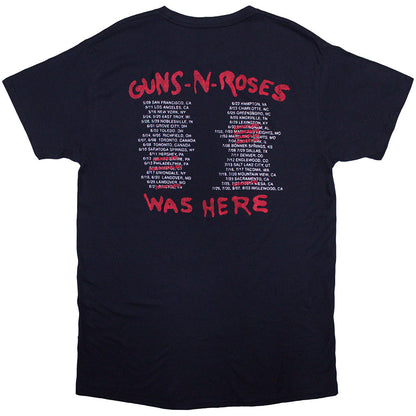 Navy Blue - Back - Guns N Roses Unisex Adult Was Here Back Print T-Shirt