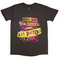 Charcoal Grey - Front - Sex Pistols Unisex Adult Never Mind The Bollocks Text Overlay T-Shirt