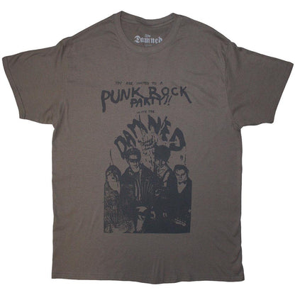 Grey - Front - The Damned Unisex Adult Party Flyer T-Shirt