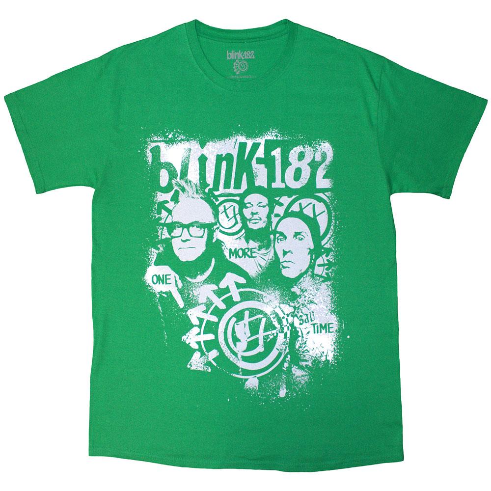 Green - Front - Blink 182 Unisex Adult One More Time Spray Paint T-Shirt
