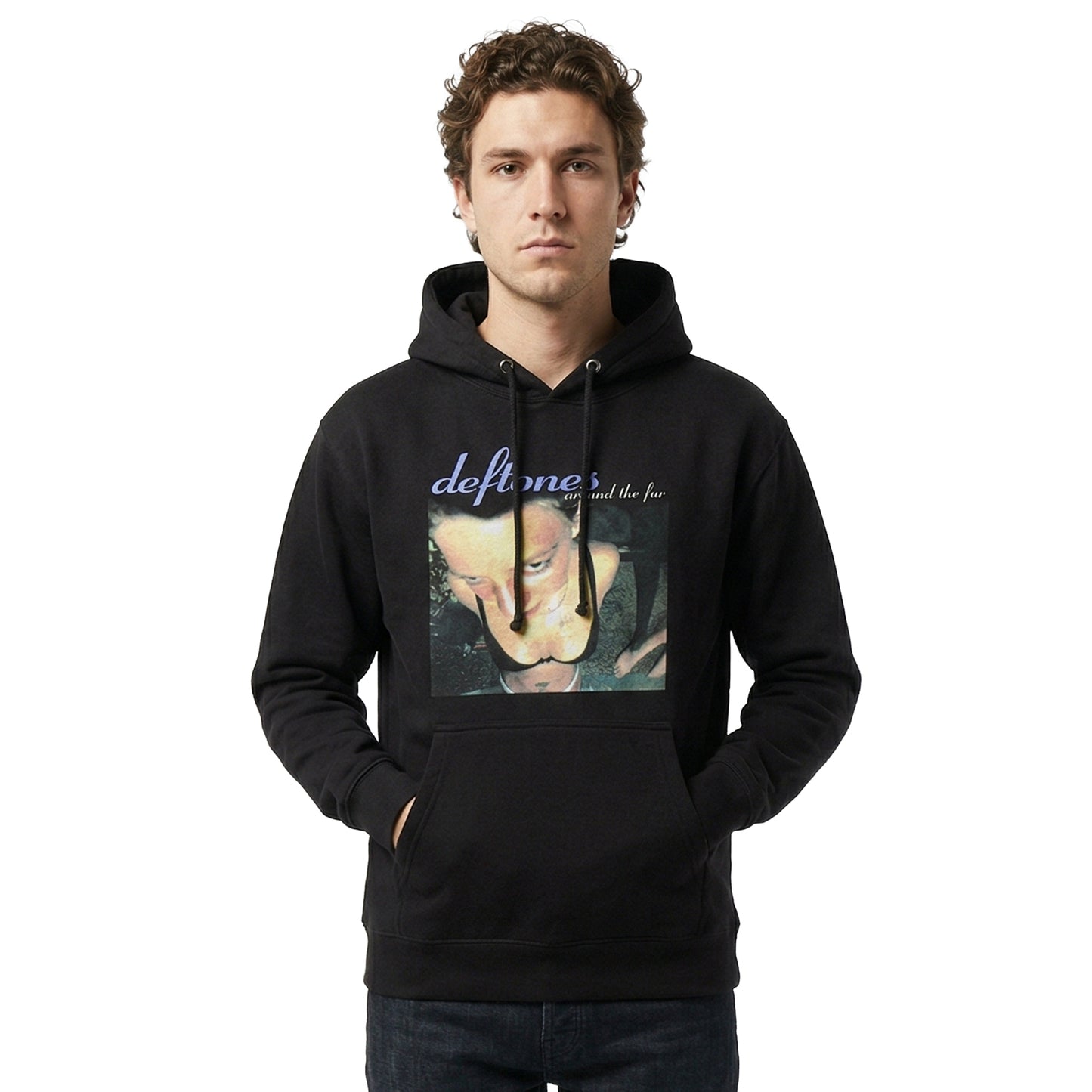 Black - Side - Deftones Unisex Adult Around The Fur Hoodie