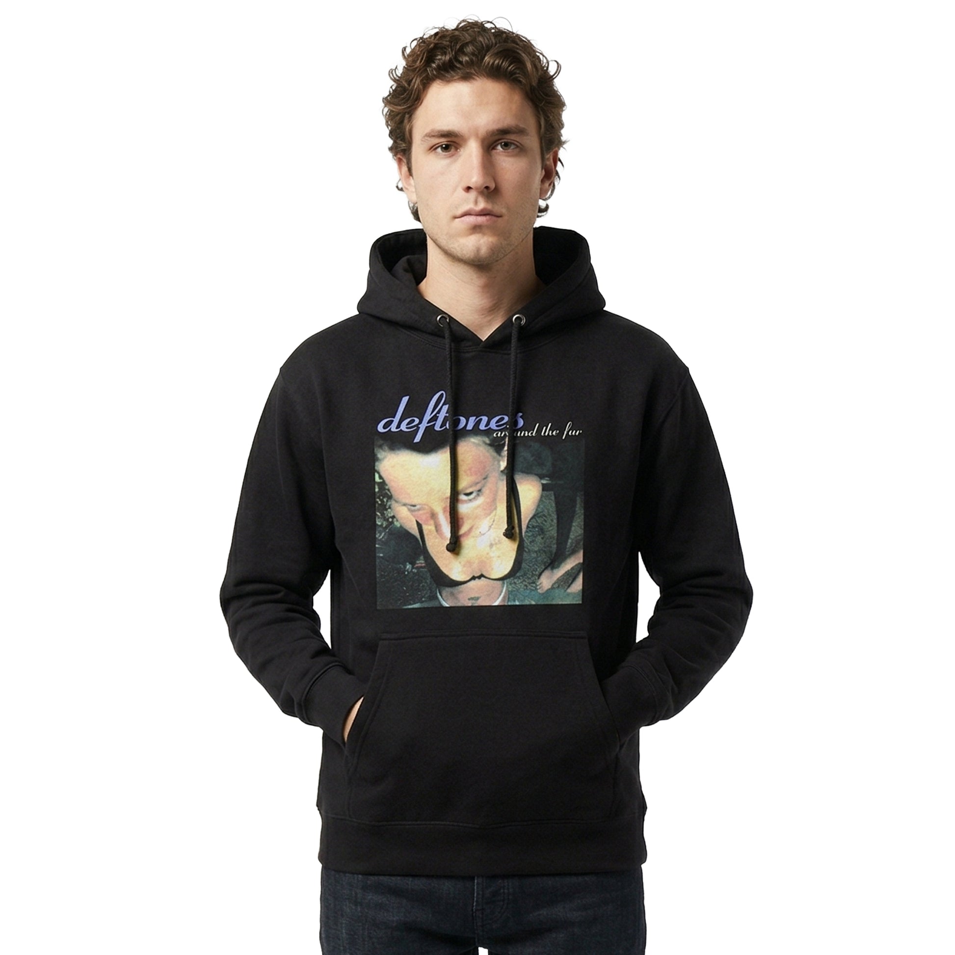 Black - Side - Deftones Unisex Adult Around The Fur Hoodie