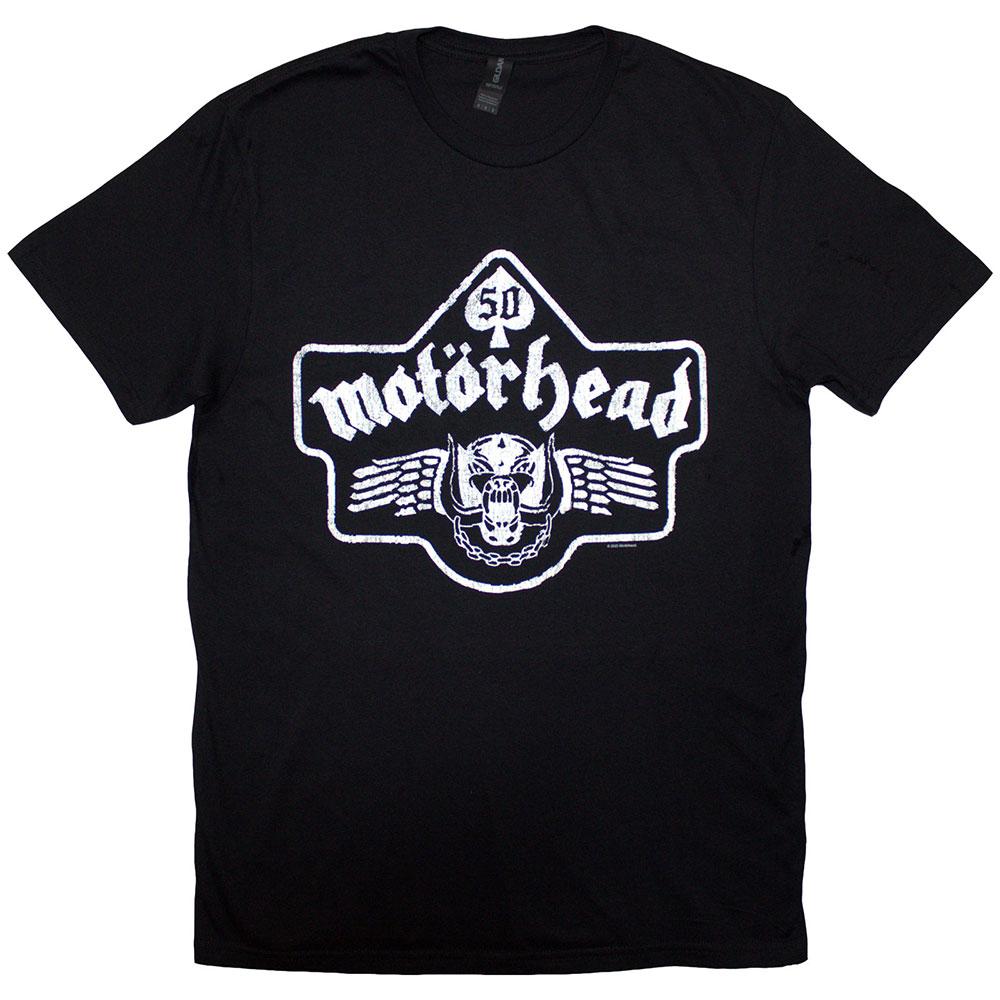 Black - Front - Motorhead Unisex Adult 50 Years Ace Emblem T-Shirt