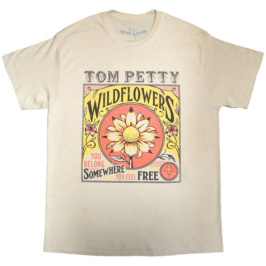 Sand - Front - Tom Petty & The Heartbreakers Unisex Adult Wildflowers T-Shirt