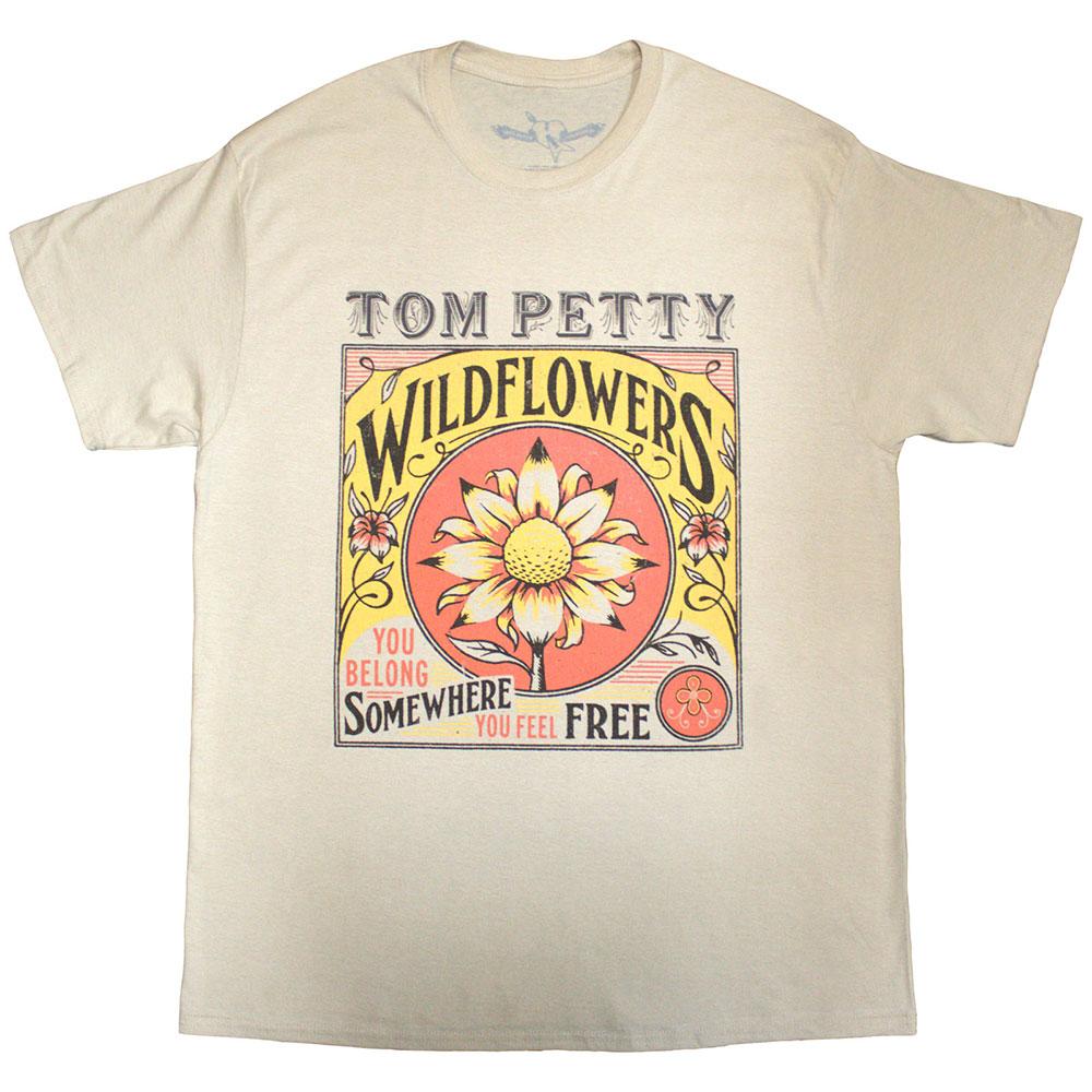 Sand - Front - Tom Petty & The Heartbreakers Unisex Adult Wildflowers T-Shirt