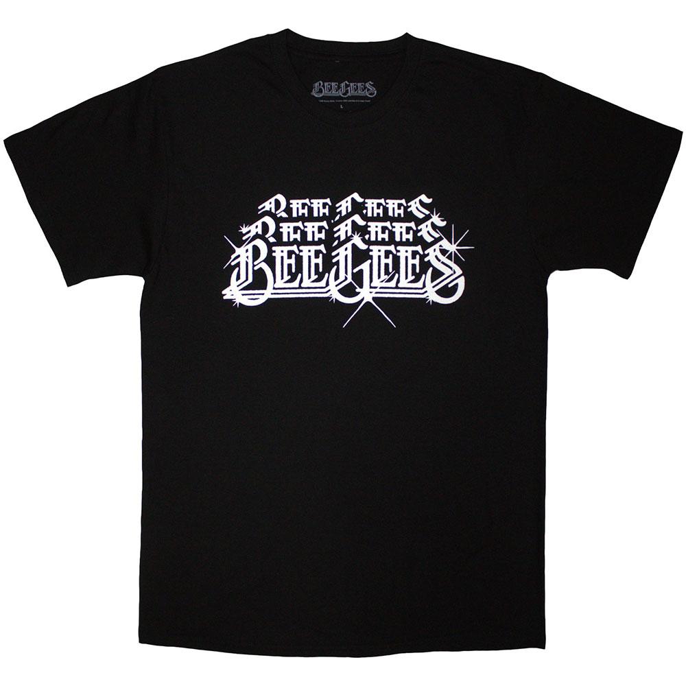 Black - Front - Bee Gees Unisex Adult Stacked Logo T-Shirt