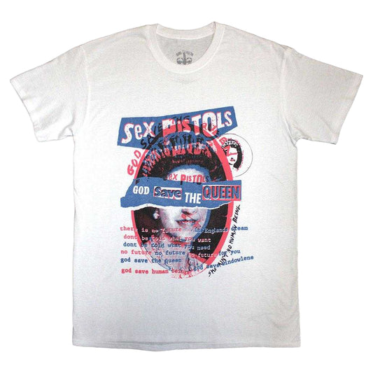 White - Front - Sex Pistols Unisex Adult God Save The Queen Overlay T-Shirt