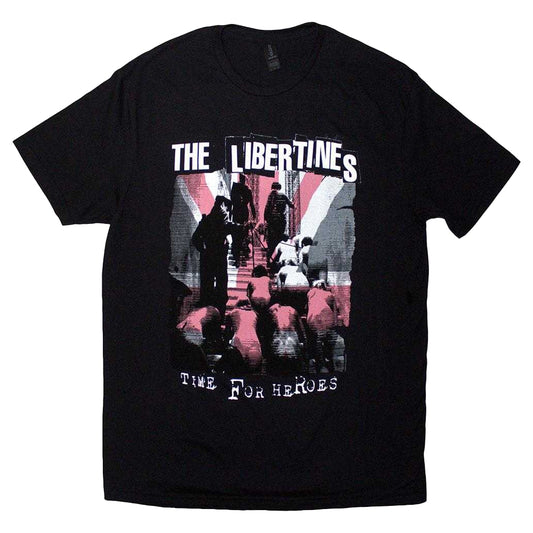 Black - Front - The Libertines Unisex Adult Time For Heroes Flag T-Shirt