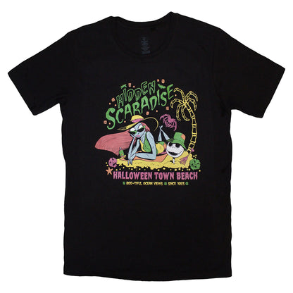 Black - Front - Nightmare Before Christmas Unisex Adult Hidden Scaradise T-Shirt