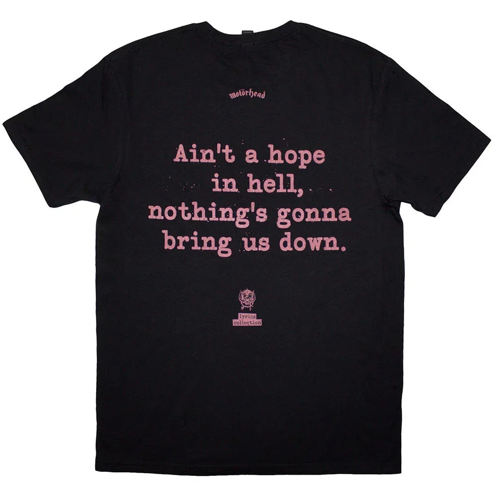 Black - Back - Motorhead Unisex Adult Bomber Song Lyrics T-Shirt