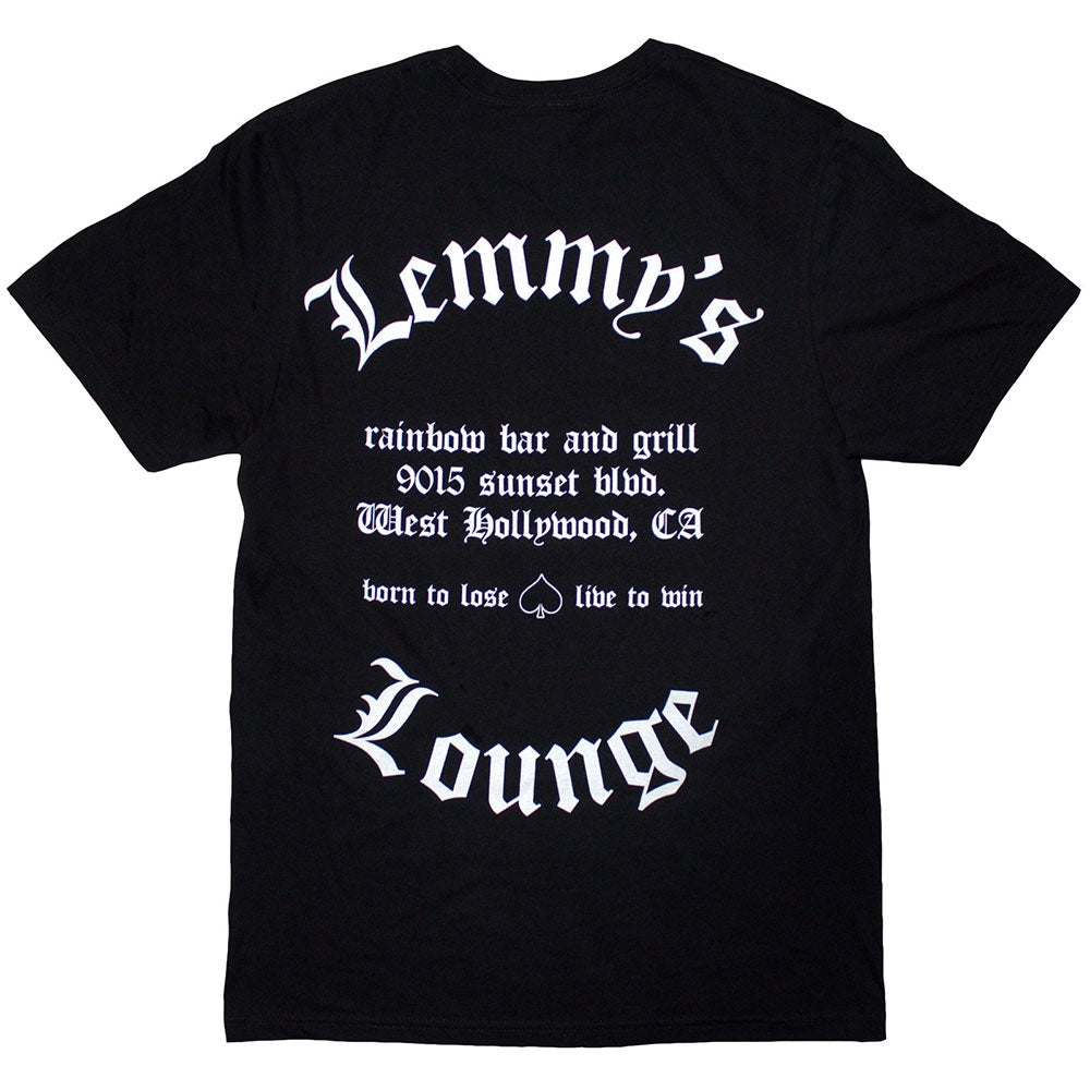 Black - Back - Motorhead Unisex Adult Lemmy´s Lounge T-Shirt