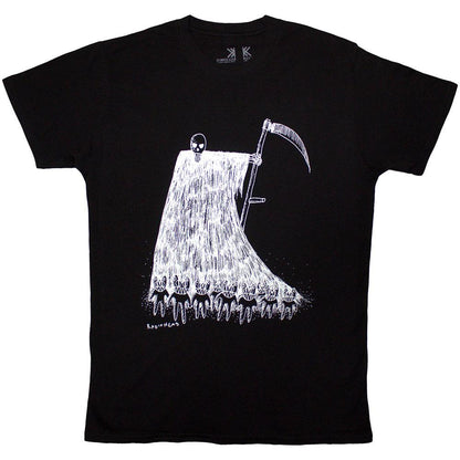 Black - Front - Radiohead Unisex Adult Grim Reaper Organic T-Shirt