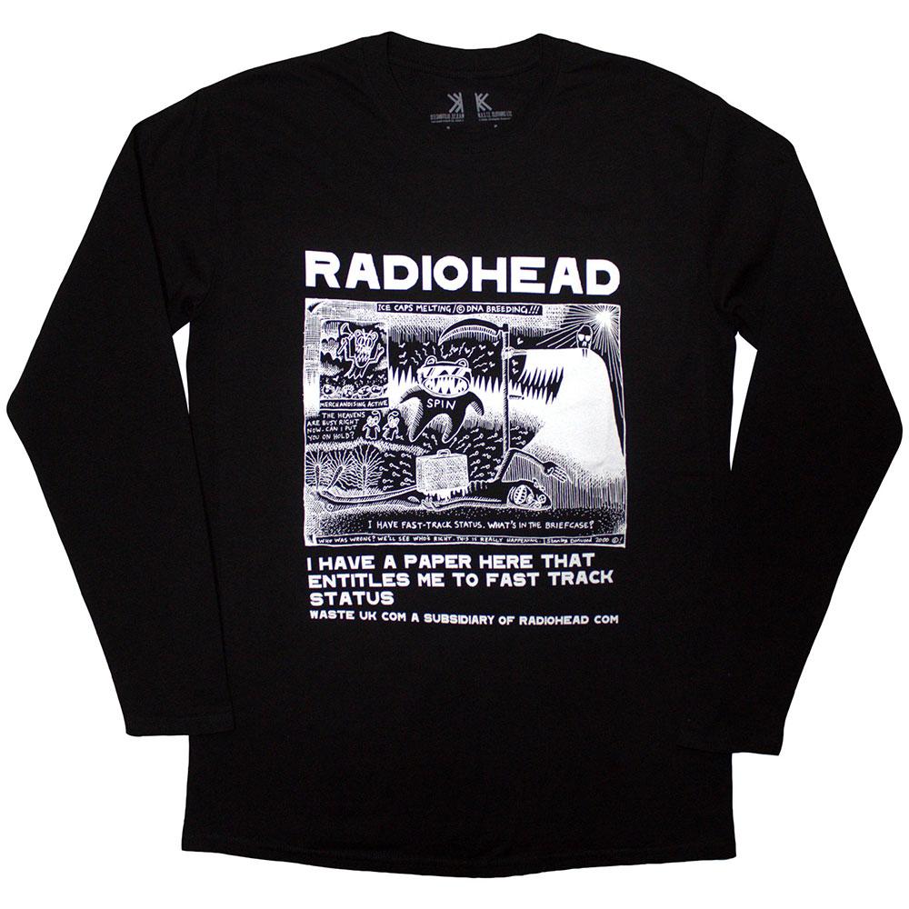Black - Front - Radiohead Unisex Adult Ice Caps Long-Sleeved T-Shirt