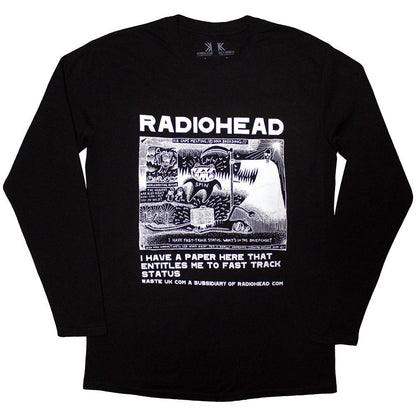 Black - Front - Radiohead Unisex Adult Ice Caps Long-Sleeved T-Shirt