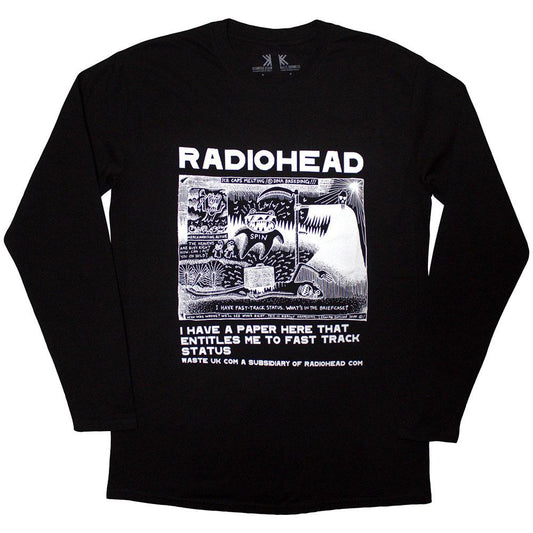 Black - Front - Radiohead Unisex Adult Ice Caps Long-Sleeved T-Shirt