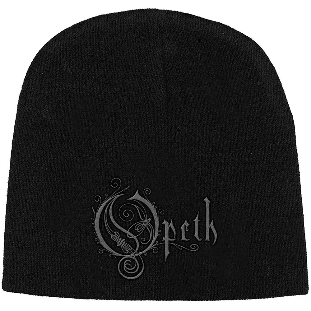 Black - Front - Opeth Unisex Adult Logo Beanie