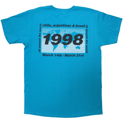 Blue - Back - Oasis Unisex Adult 1998 World Tour - South America Back Print T-Shirt