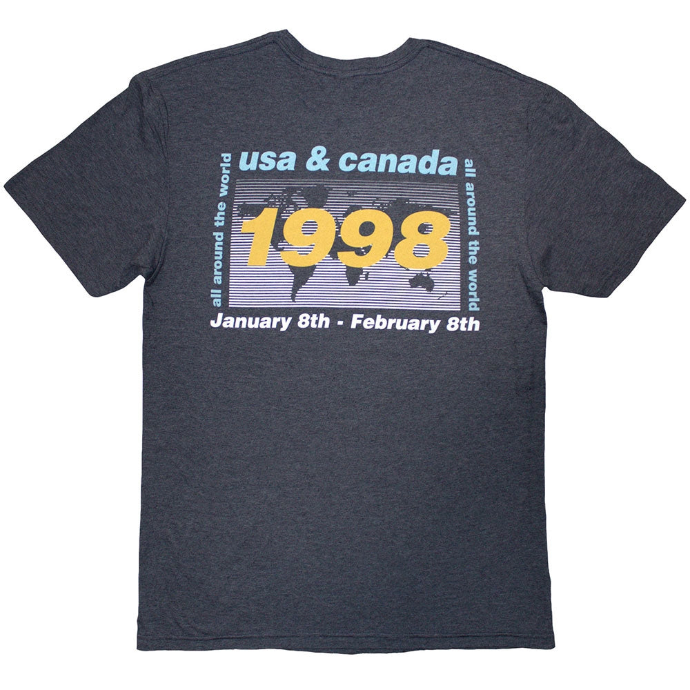 Navy Blue - Back - Oasis Unisex Adult 1998 World Tour - South America Back Print T-Shirt