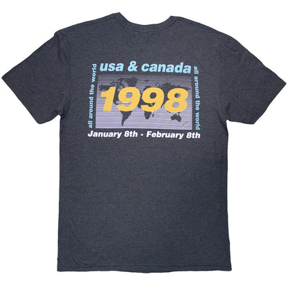 Navy Blue - Back - Oasis Unisex Adult 1998 World Tour - South America Back Print T-Shirt