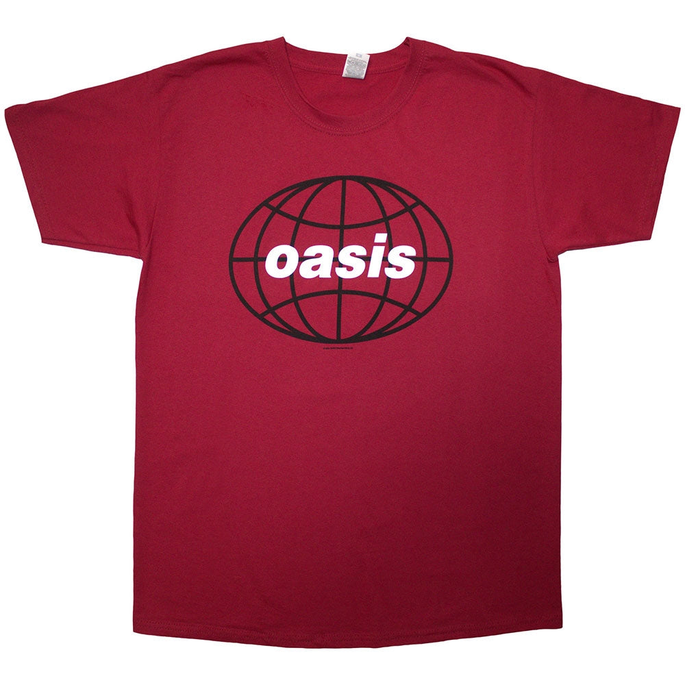 Red - Front - Oasis Unisex Adult 1998 World Tour - South America Back Print T-Shirt
