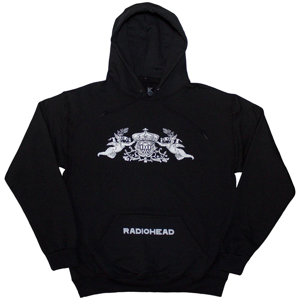 Black - Front - Radiohead Unisex Adult Bearhead Crest Pullover Hoodie