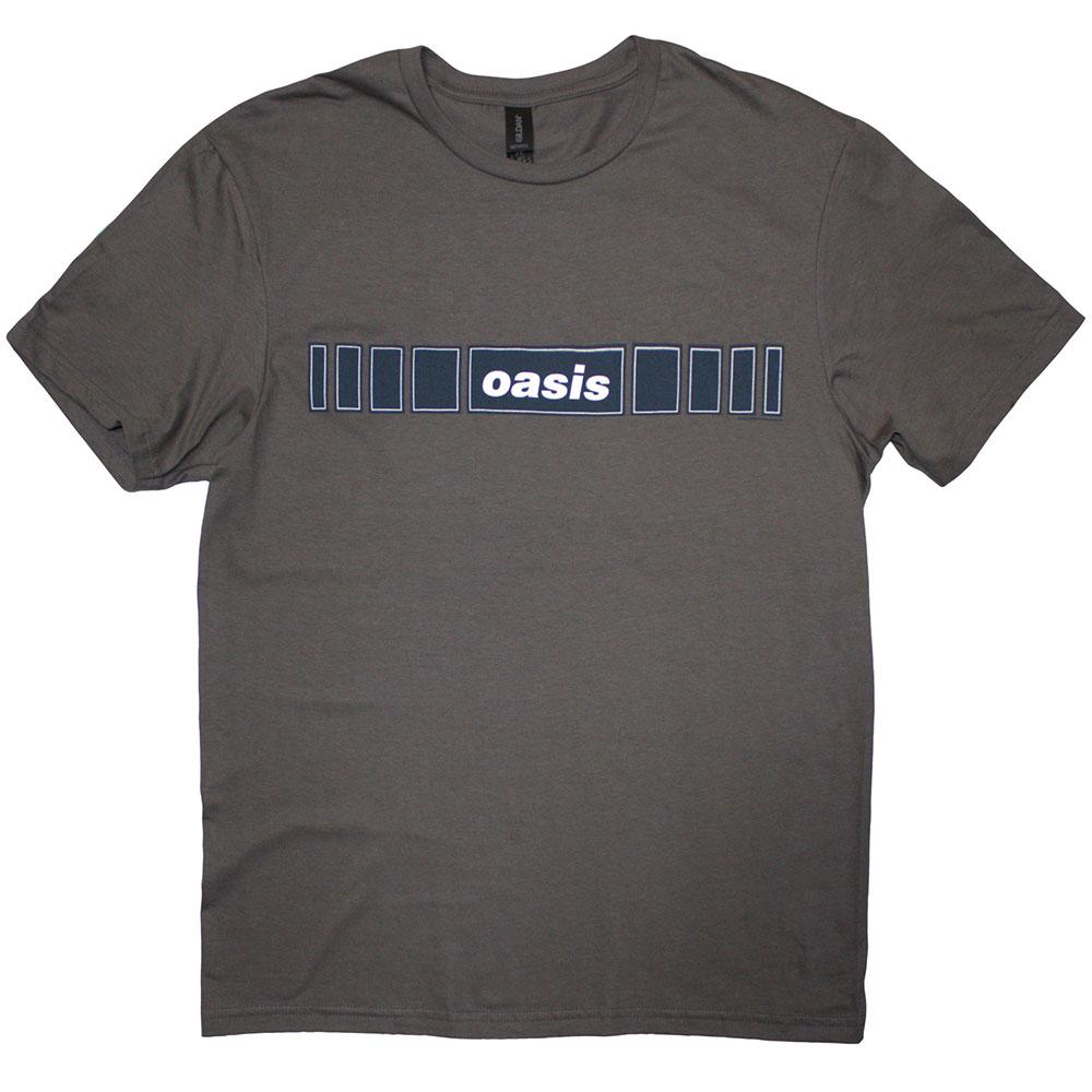 Charcoal Grey - Front - Oasis Unisex Adult Horizontal Bars Logo T-Shirt