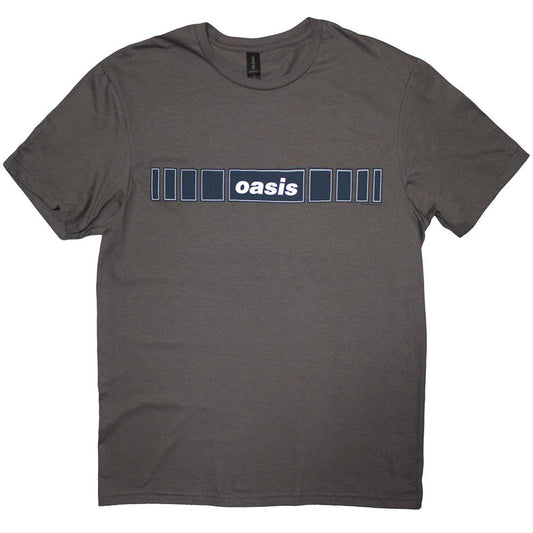Charcoal Grey - Front - Oasis Unisex Adult Horizontal Bars Logo T-Shirt