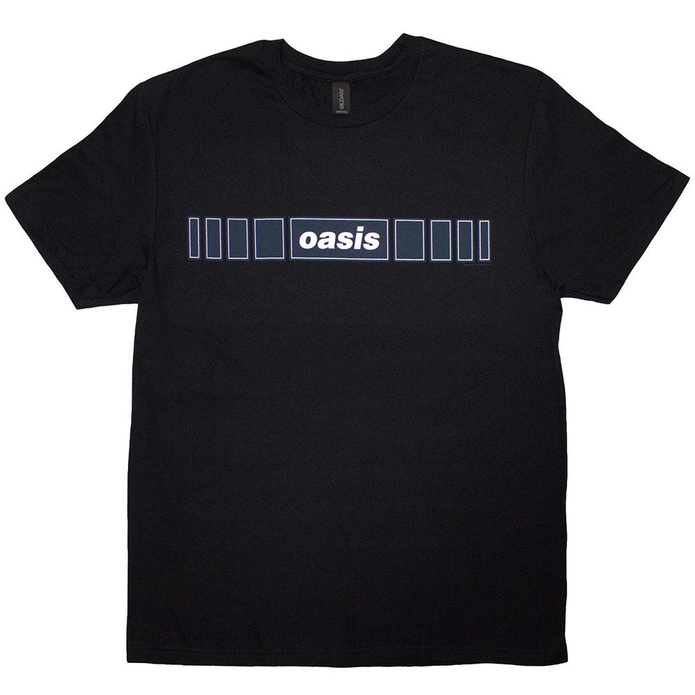 Black - Front - Oasis Unisex Adult Horizontal Bars Logo T-Shirt
