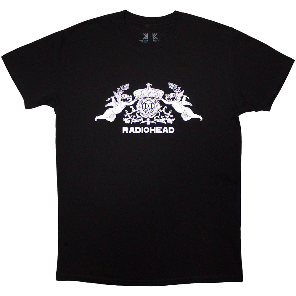 Black - Front - Radiohead Unisex Adult Bearhead Crest Organic Back Print T-Shirt