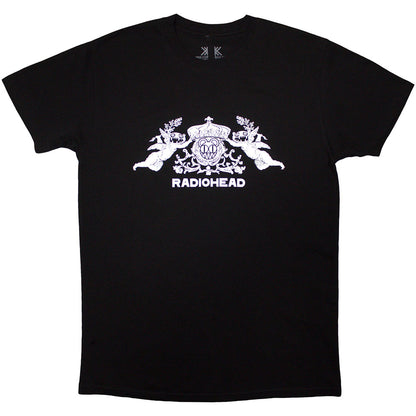 Black - Front - Radiohead Unisex Adult Bearhead Crest Organic Back Print T-Shirt