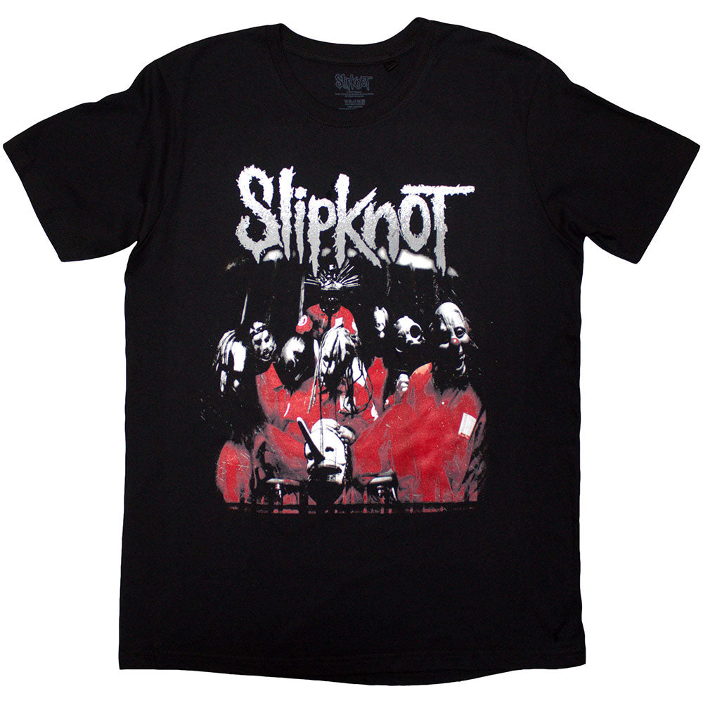 Black - Front - Slipknot Unisex Adult Stretched Barcode Back Print T-Shirt