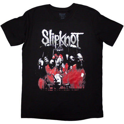 Black - Front - Slipknot Unisex Adult Stretched Barcode Back Print T-Shirt