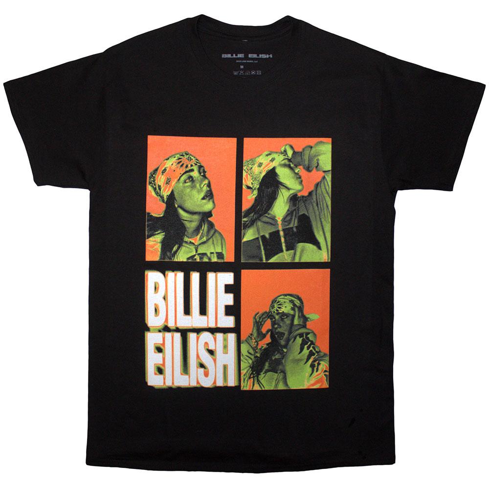 Black - Front - Billie Eilish Unisex Adult Photograph Logo T-Shirt
