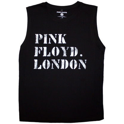 Black - Front - Pink Floyd Unisex Adult Stencil Logo Tank Top