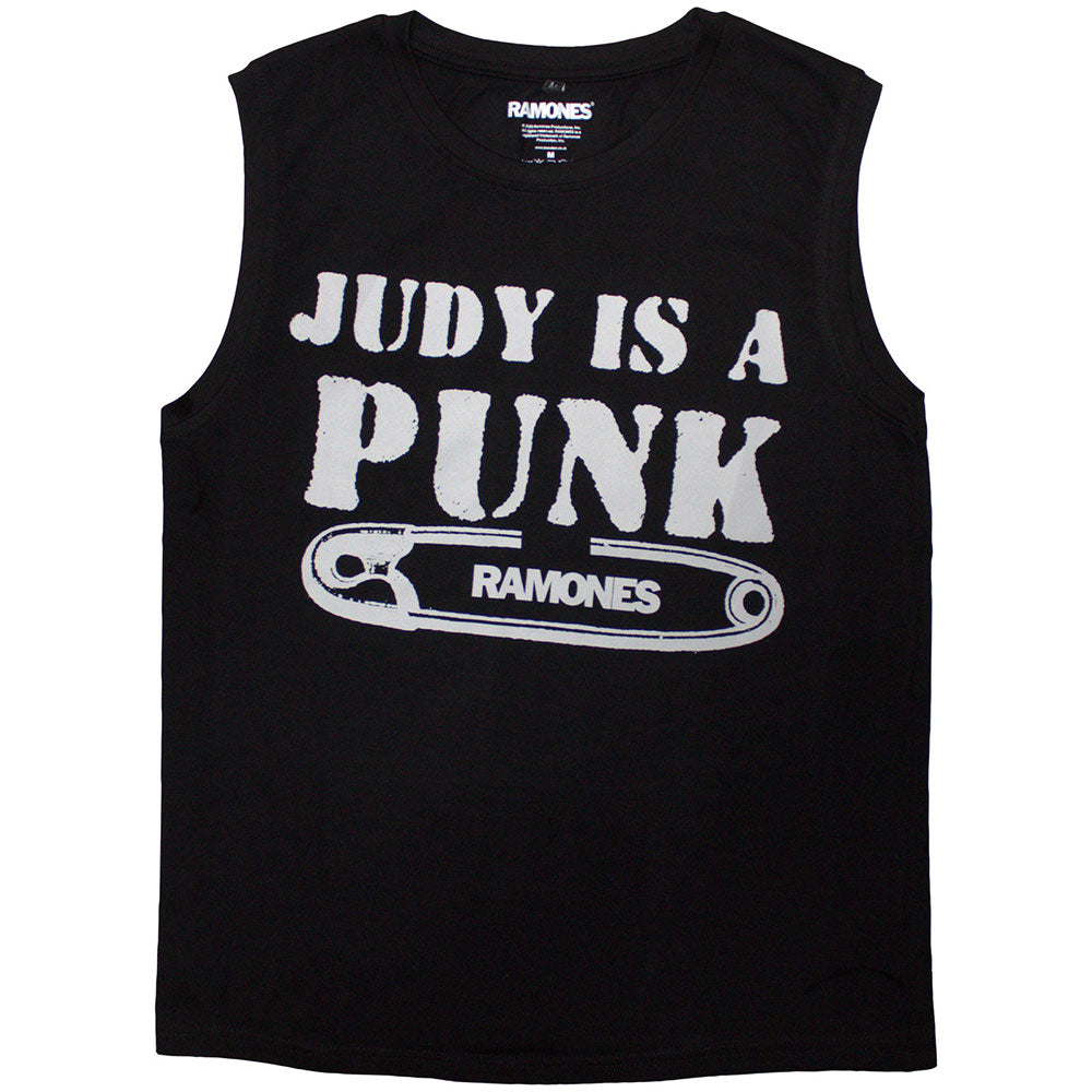Black - Front - Ramones Unisex Adult Judy Is A Punk Tank Top