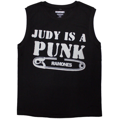 Black - Front - Ramones Unisex Adult Judy Is A Punk Tank Top