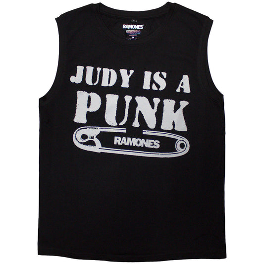 Black - Front - Ramones Unisex Adult Judy Is A Punk Tank Top