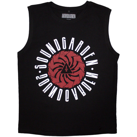Black - Front - Soundgarden Unisex Adult Circle Logo Tank Top