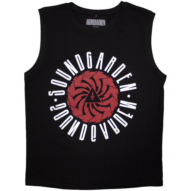 Black - Front - Soundgarden Unisex Adult Circle Logo Tank Top